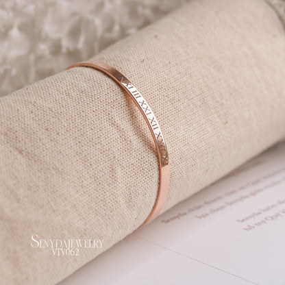 Custom Engraved Name Cuff Bracelet