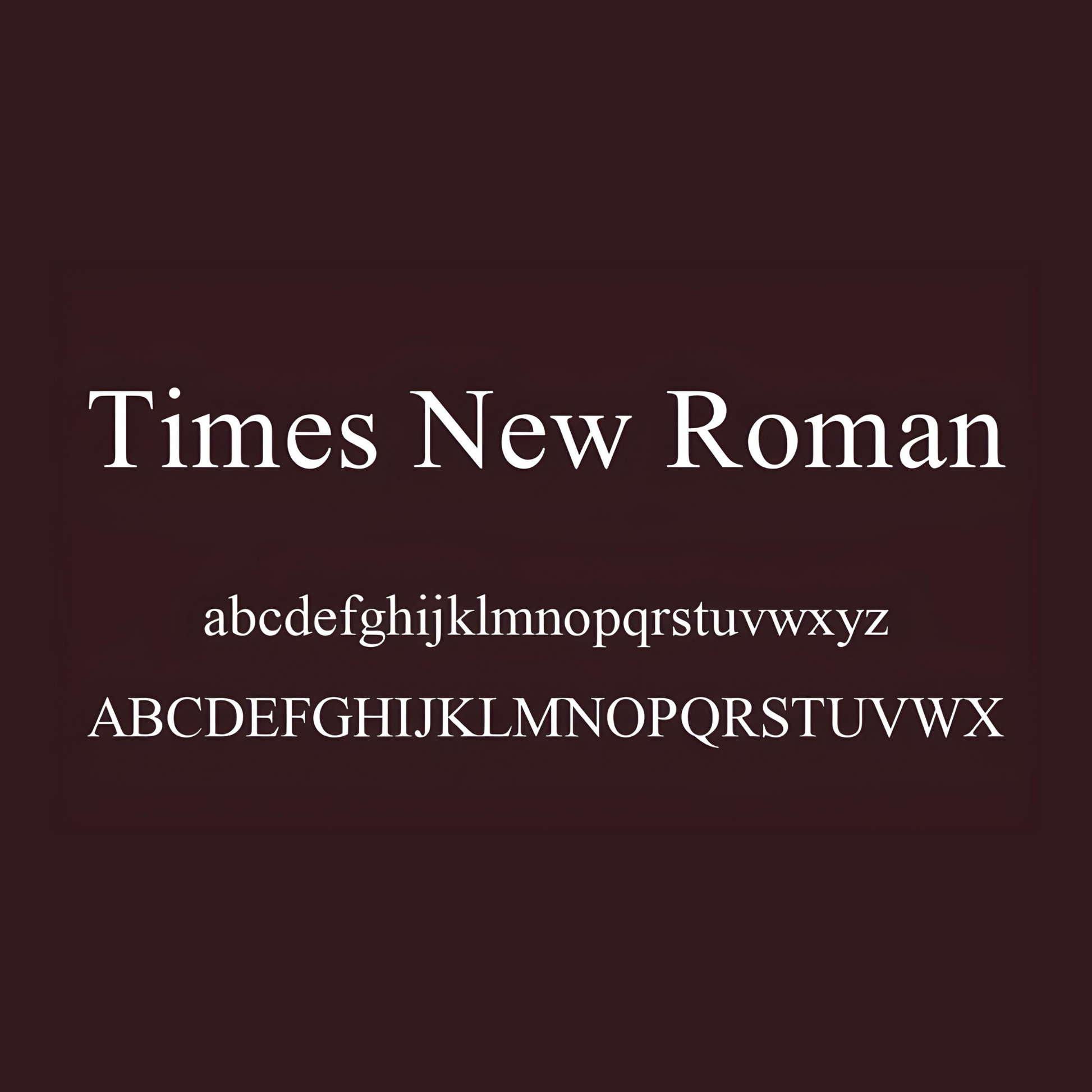 font_chart_time_new_roman