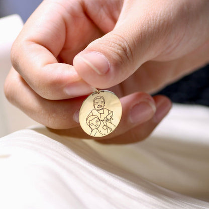 Personalized Engraved Round Disc Necklace