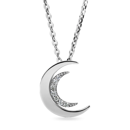 SENYDA TWINKLE - GOLD DIAMOND DOUBLE MOON WITH THE SAME FRONT AND BACK SILE NECKLACE Senyda JewelsSenyda Twinkle - Gold Diamond Double Moon With The Same Front And Back Sile Necklace