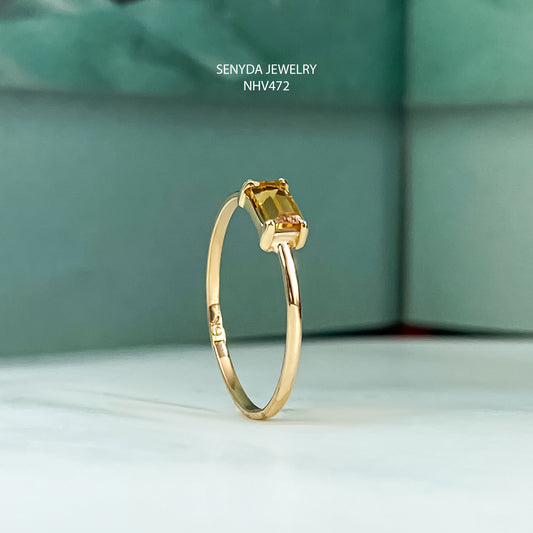 Citrine Baguette Ring - Radiant Elegance and Joyful Sophistication Combined Senyda Jewels