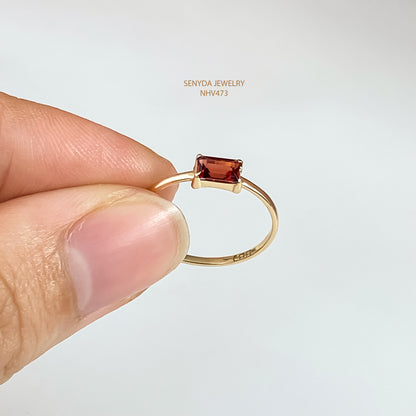 Garnet Baguette Gemstone Ring Senyda Jewels